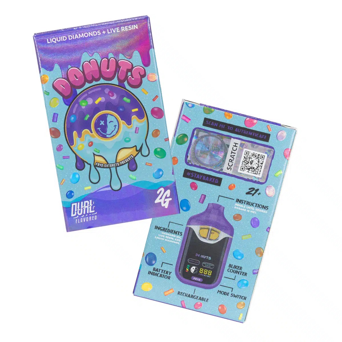CandyLand-x-Birthday-Cake-Donut-Liquid-Diamond-Live-Resin-Vape.jpg FRYD Donuts Dual Flavored